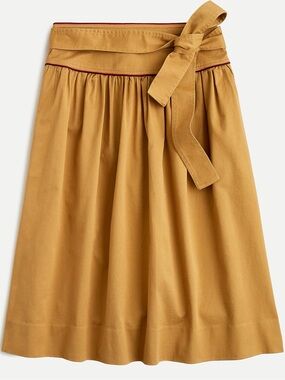 NWT Jcrew Chino Midi Skirt Khaki with contrast stitching Size 0